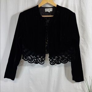 Jessica McClintock For Gunne Sax black shawl sweater jacket evening